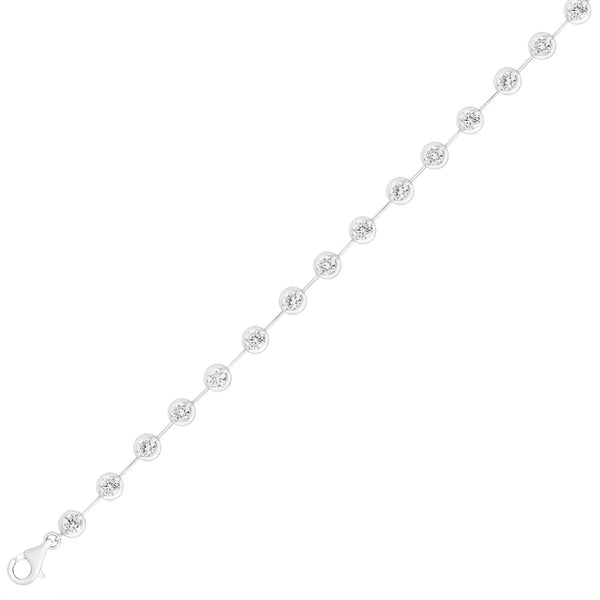 18ct white gold 2.50ct round brilliant diamond bar set bracelet