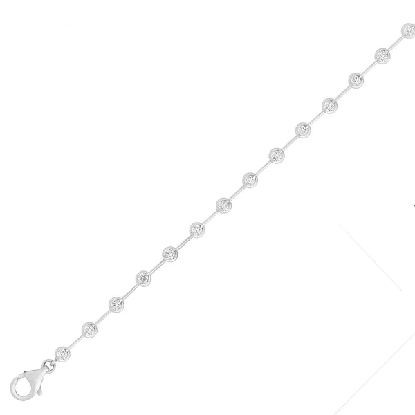 18ct white gold 1.55ct round brilliant cut diamond bar bracelet