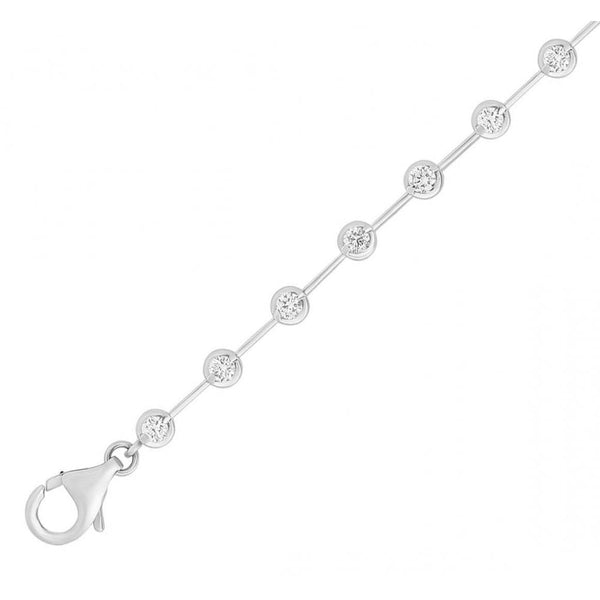 18ct white gold 2.00ct round brilliant diamond bar bracelet