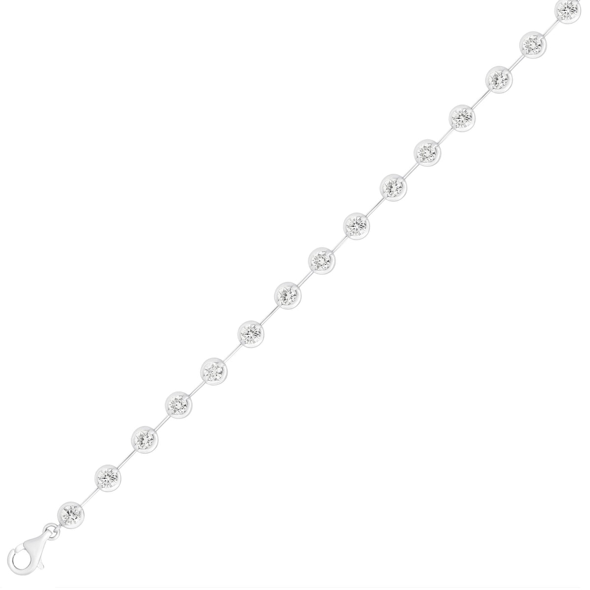 18ct white gold 2.00ct round brilliant diamond bar bracelet