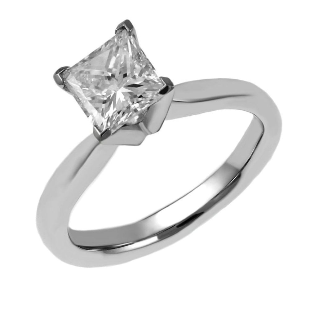 Preowned platinum 2.01ct E SI1 EGL princess cut diamond ring
