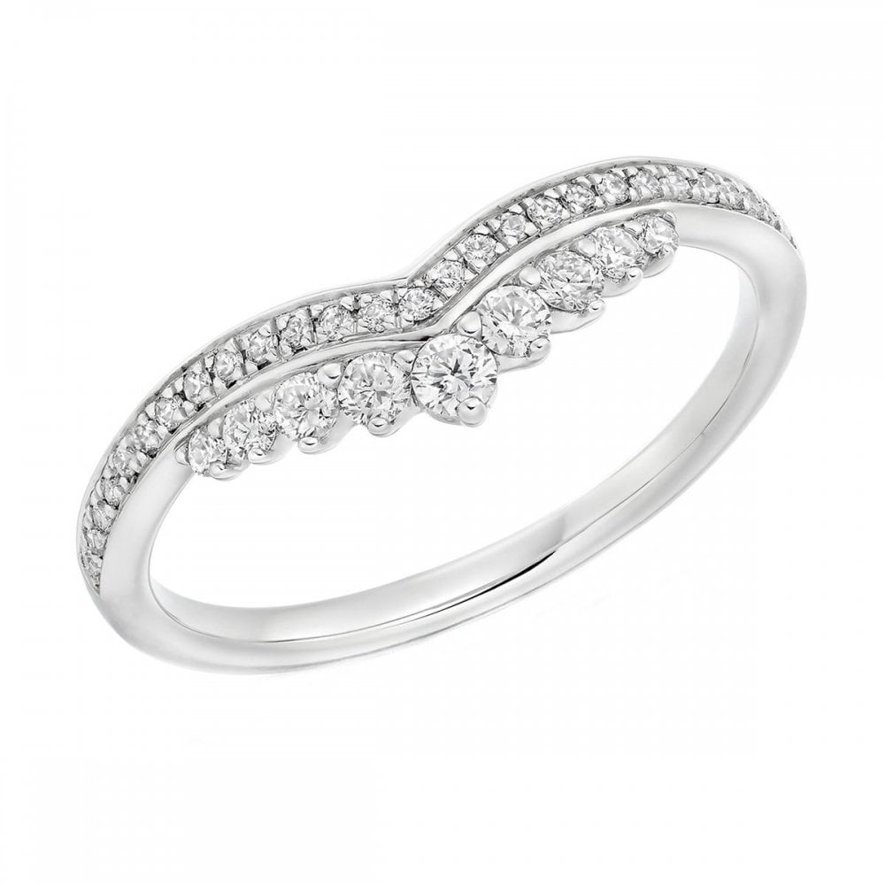 Platinum 0.30ct round brilliant cut diamond half eternity ring
