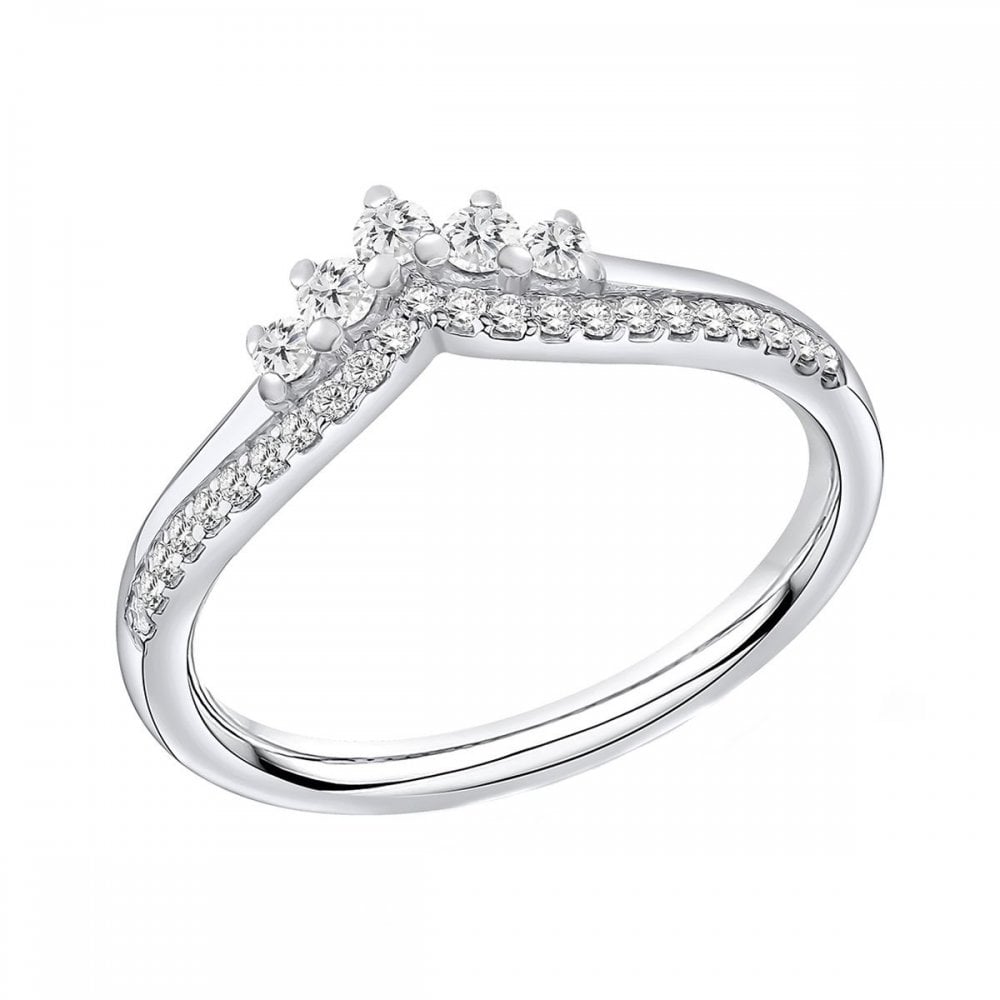 Platinum 0.25ct round brilliant cut diamond half eternity ring