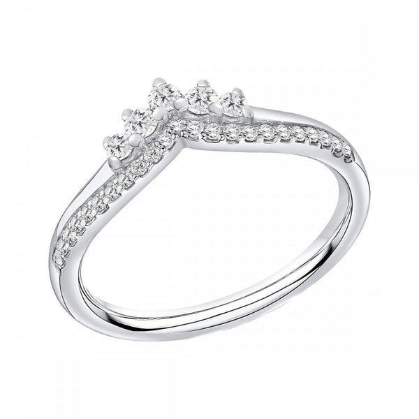 Platinum 0.25ct round brilliant cut diamond half eternity ring