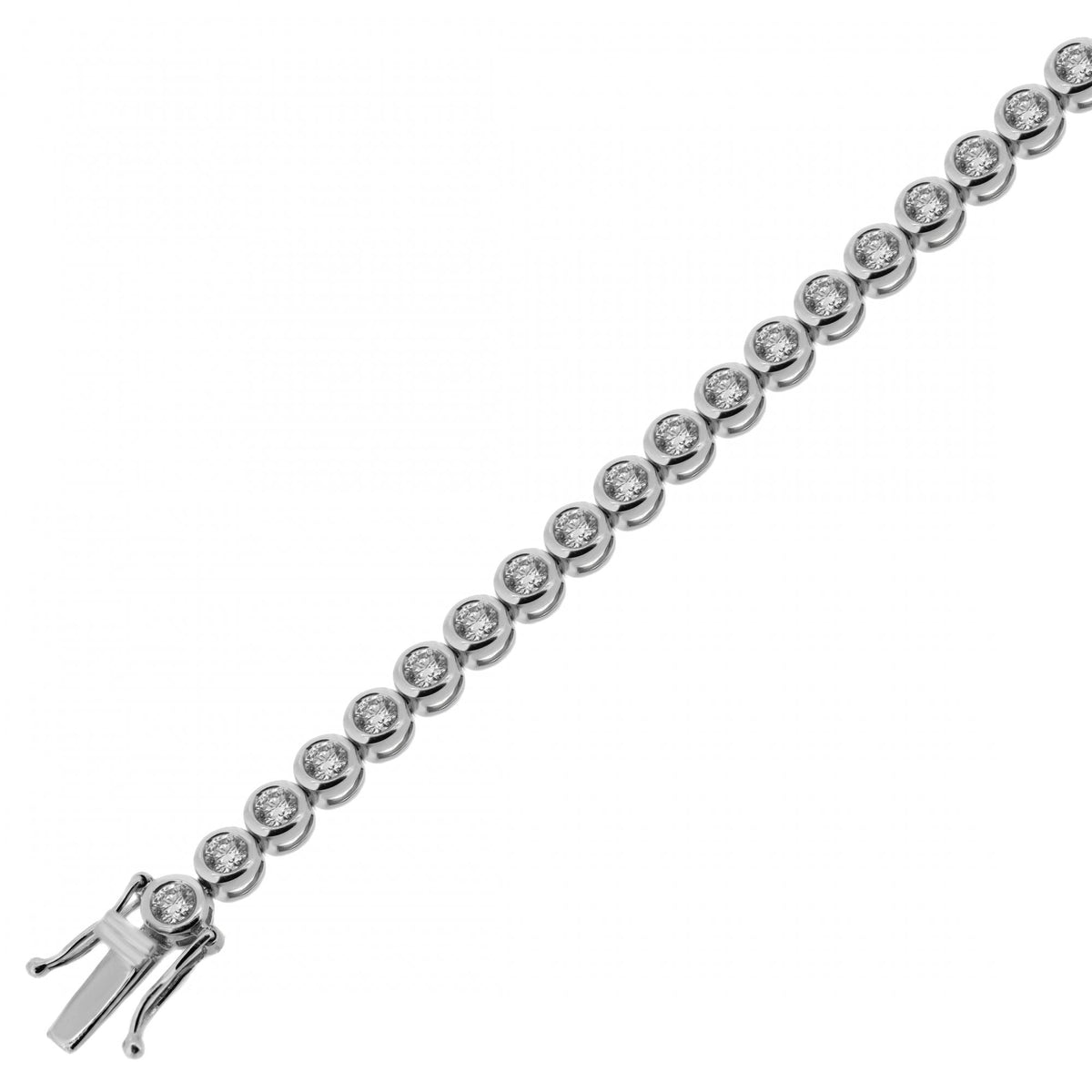 18ct white gold 3.03ct round brilliant diamond tennis bracelet