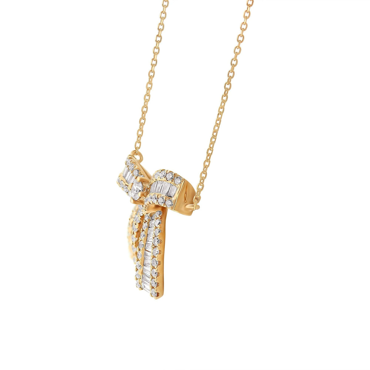18ct rose gold 0.40ct bow shaped diamond cluster pendant