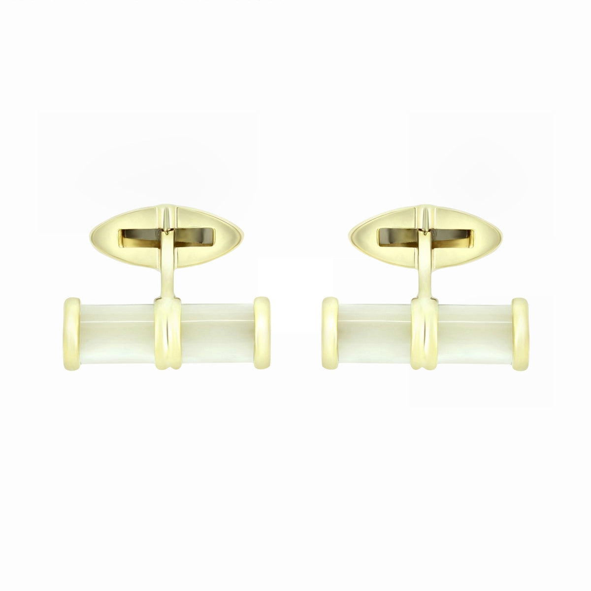 9ct yellow gold 20x6mm Mother of Pearl bar cufflinks
