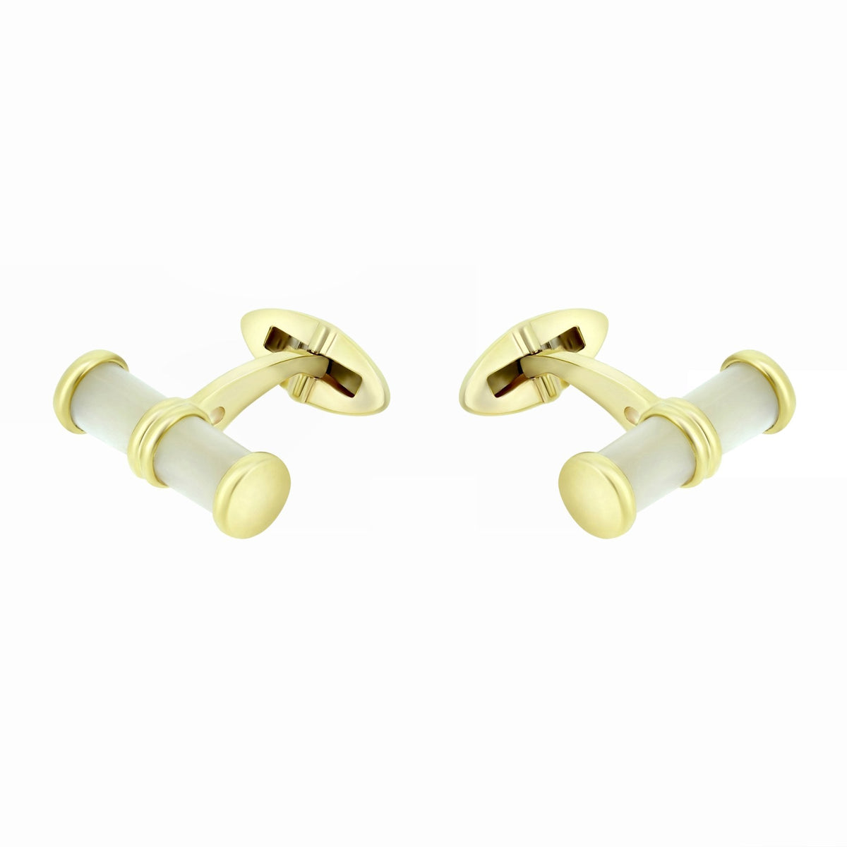 9ct yellow gold 20x6mm Mother of Pearl bar cufflinks