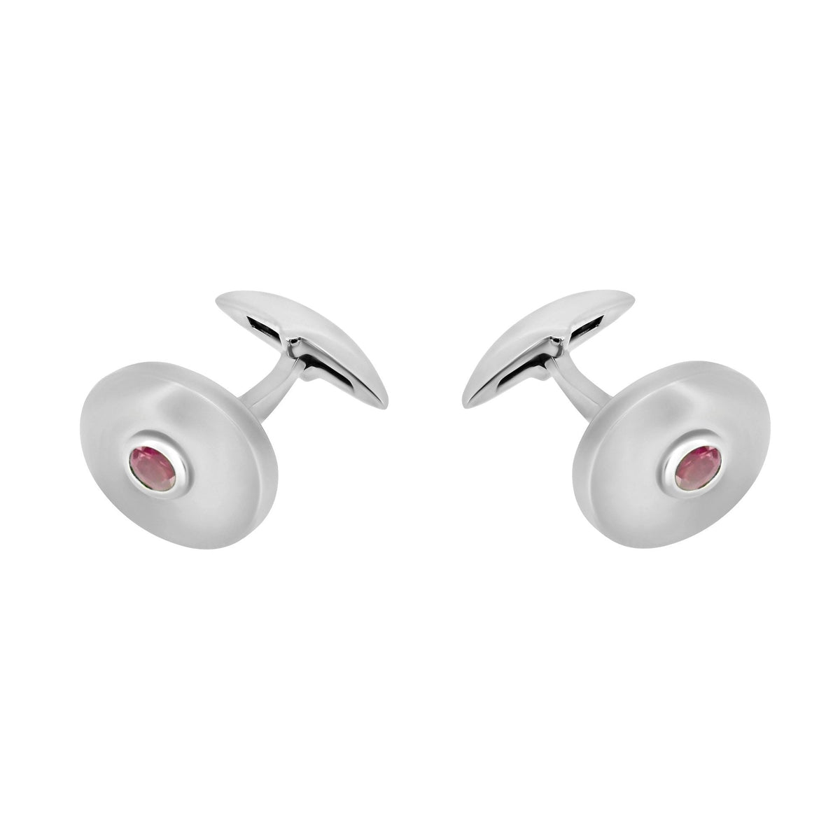 9ct white gold 16x13mm ruby oval cufflinks