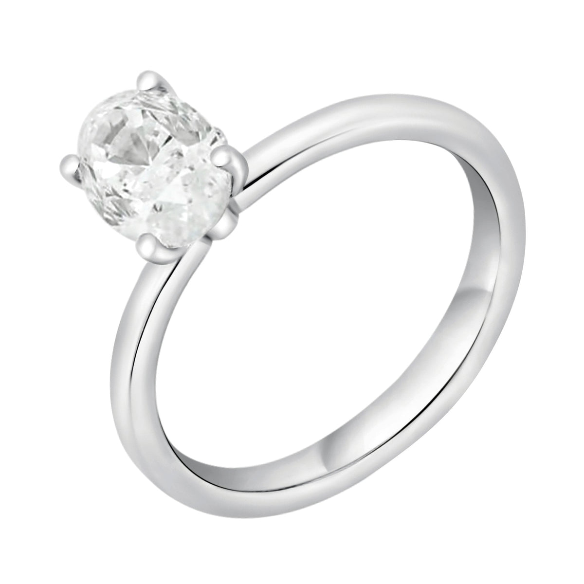 Platinum 1.50ct F VS2 GIA oval cut diamond ring
