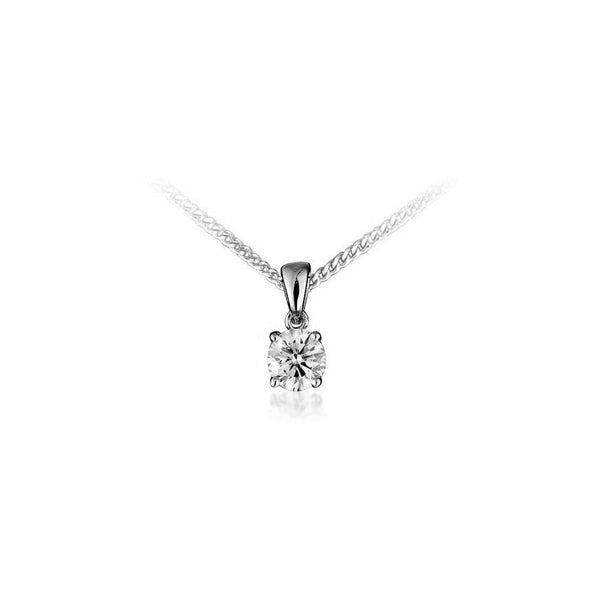 Platinum 1.00ct H SI2 GIA round brilliant cut diamond pendant
