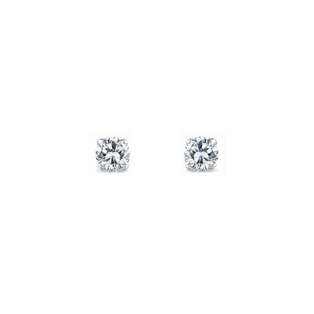 Platinum 0.75ct round brilliant cut diamond stud earrings