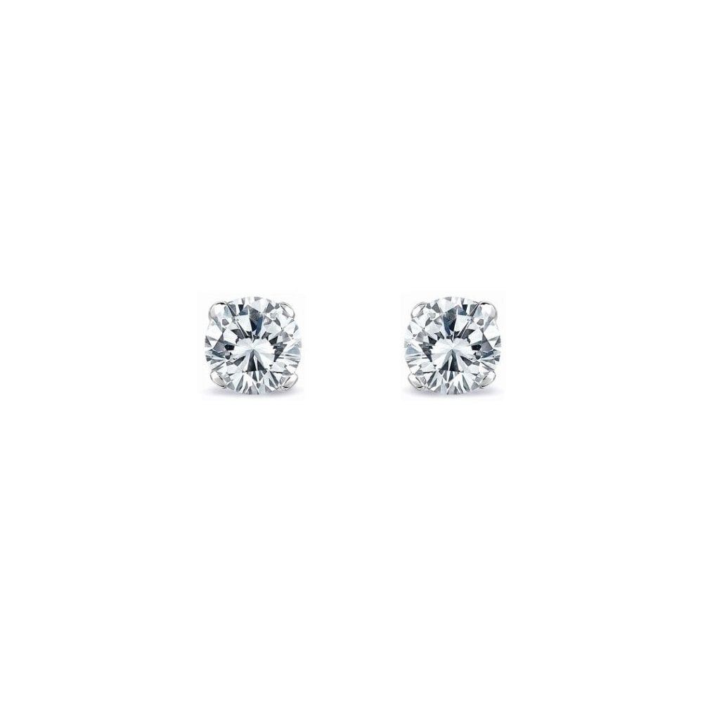 Platinum 0.95ct round brilliant cut diamond stud earrings