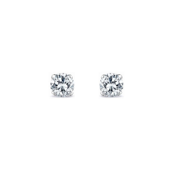 Platinum 0.95ct round brilliant cut diamond stud earrings