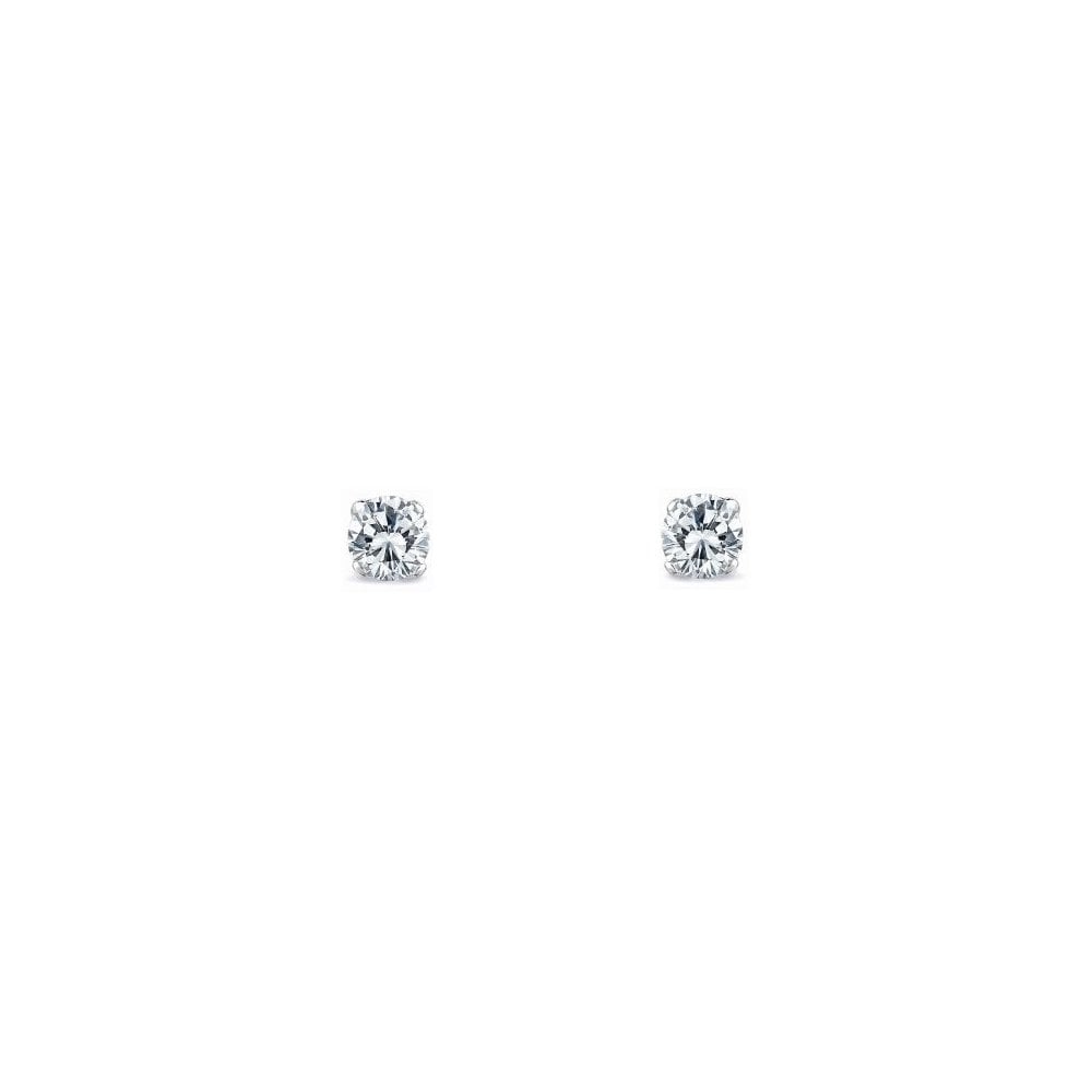 Platinum 0.32ct round brilliant cut diamond stud earrings