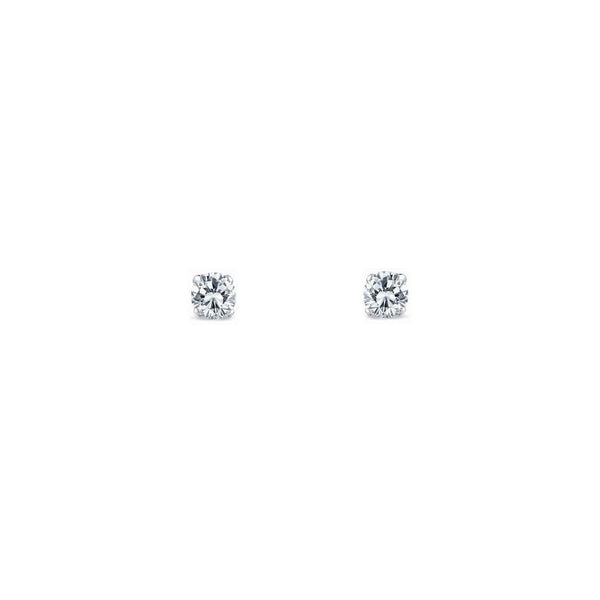 Platinum 0.32ct round brilliant cut diamond stud earrings