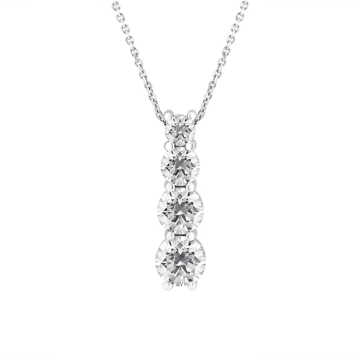 Platinum 2.65ct round brilliant cut diamond 4 stone pendant