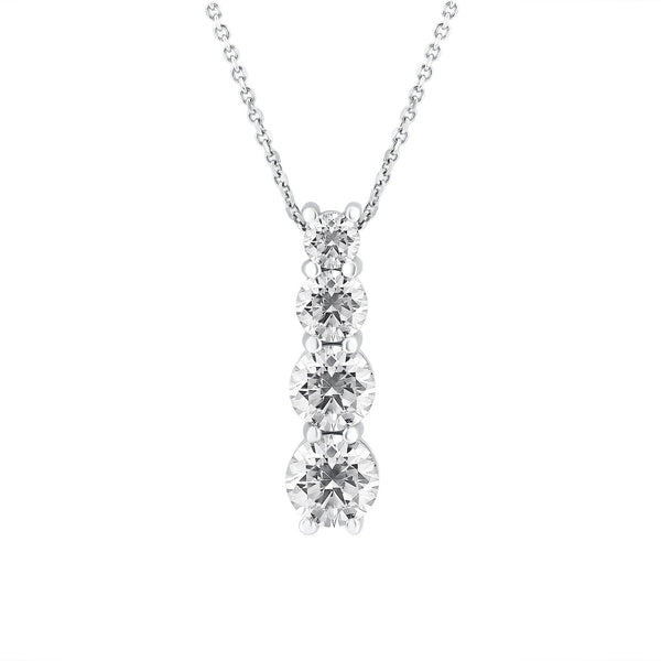 Platinum 2.65ct round brilliant cut diamond 4 stone pendant