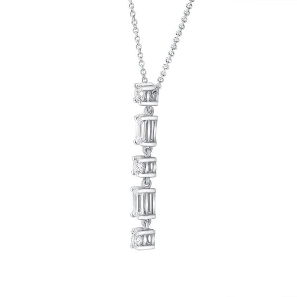 Platinum 1.15ct emerald & round brilliant cut diamond pendant