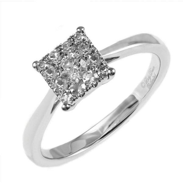 18ct white gold 0.45ct invisible set princess cut diamond ring
