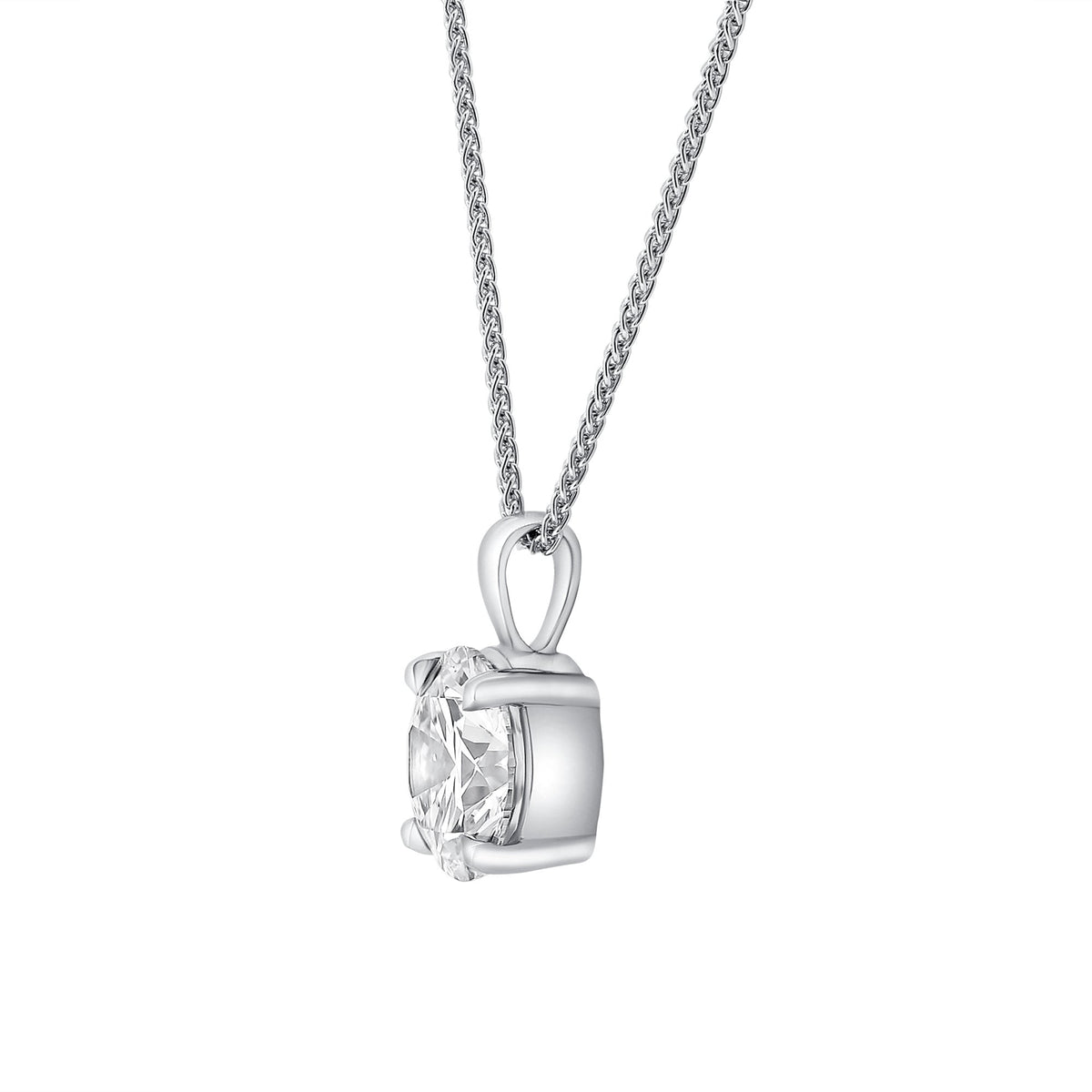 Lab grown platinum 3.00ct D VS1 IGI round diamond pendant