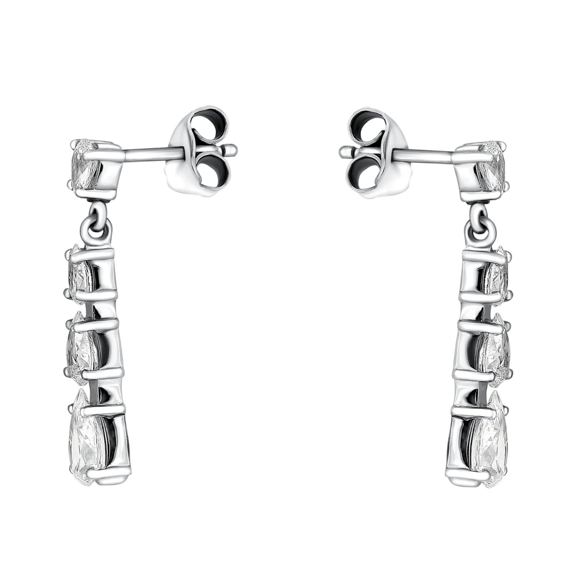 Platinum 2.43ct pear cut diamond drop earrings