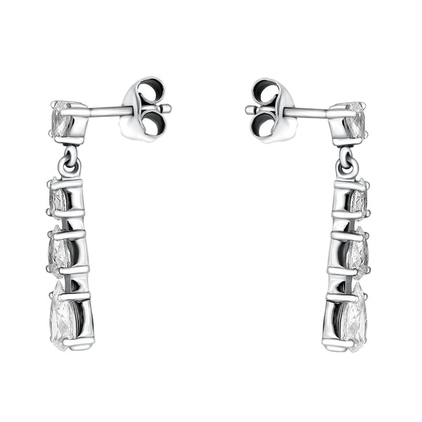 Platinum 2.43ct pear cut diamond drop earrings