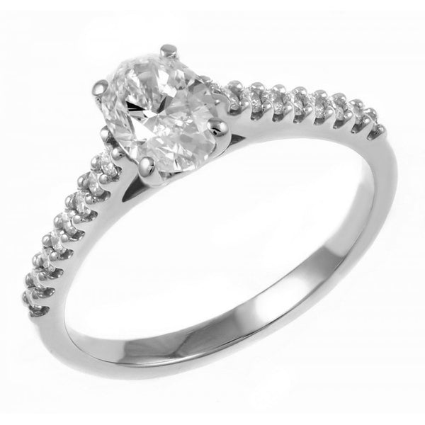 Platinum 1.01ct E VS2 IGL oval diamond ring