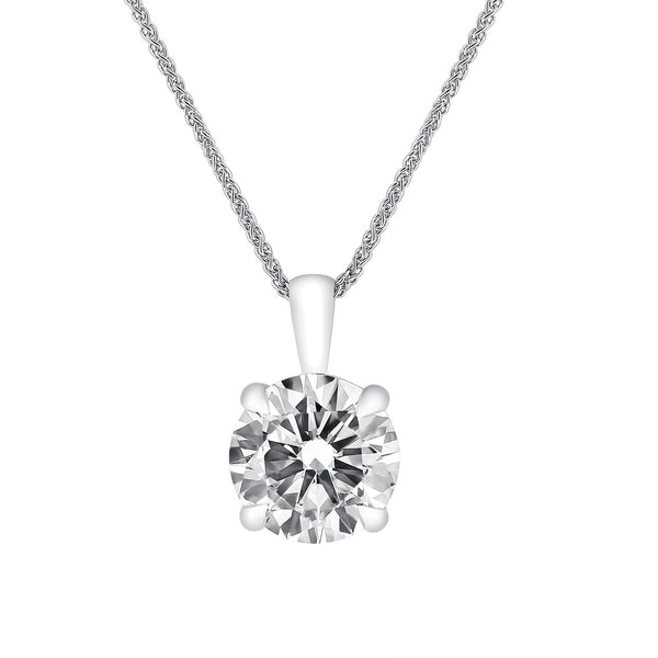 Lab grown platinum 4.00ct D VS2 IGI round diamond pendant