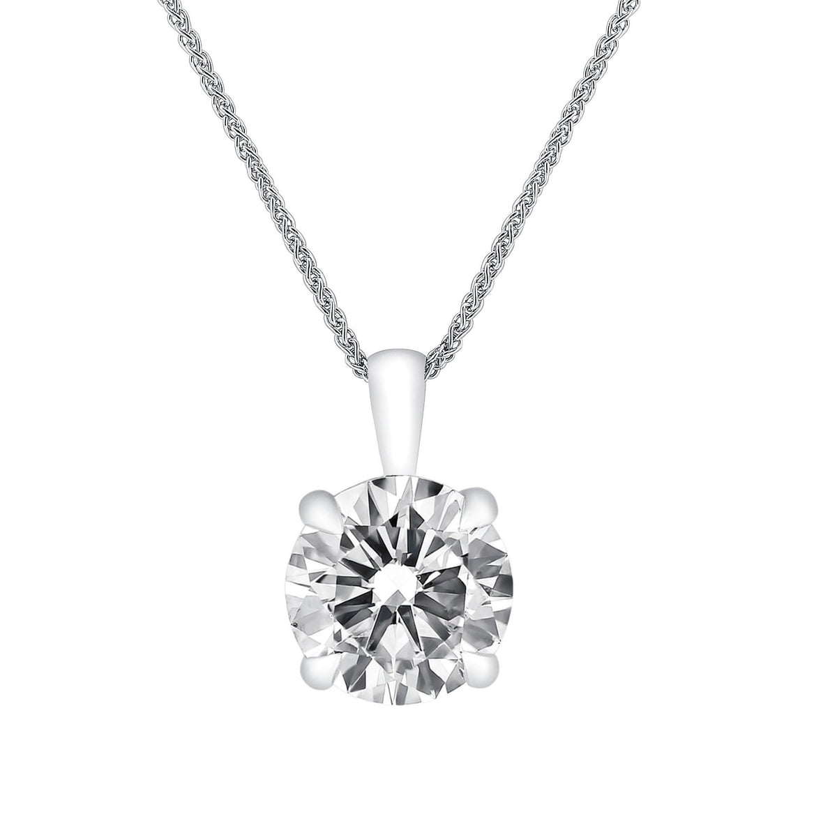 Lab grown platinum 5.03ct D VVS2 IGI round diamond pendant