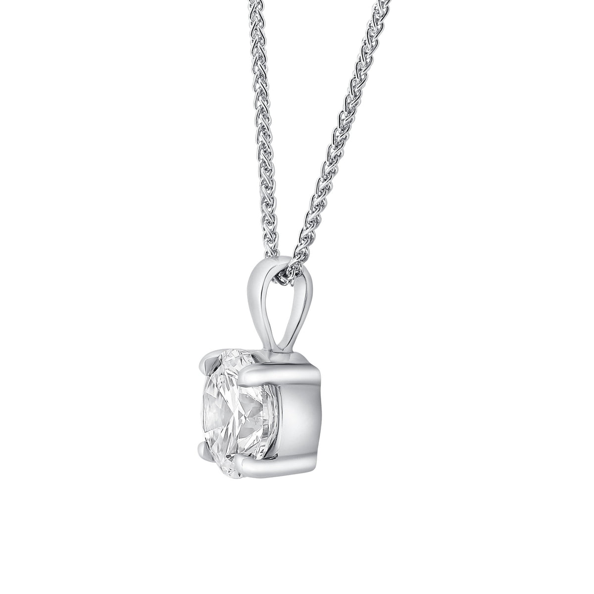 Lab grown platinum 5.03ct D VVS2 IGI round diamond pendant