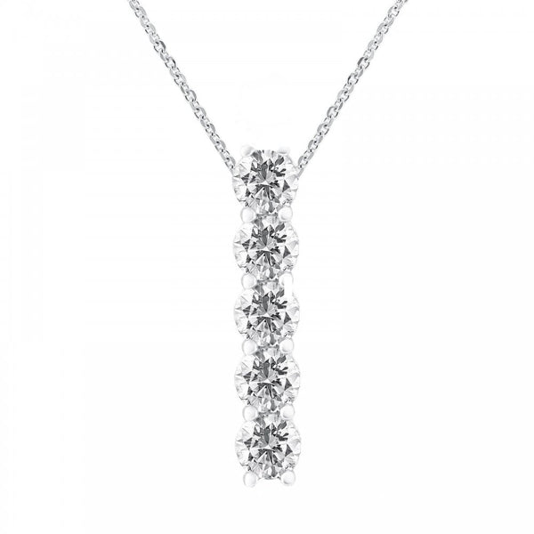 Platinum 2.55ct round brilliant cut diamond 5 stone pendant