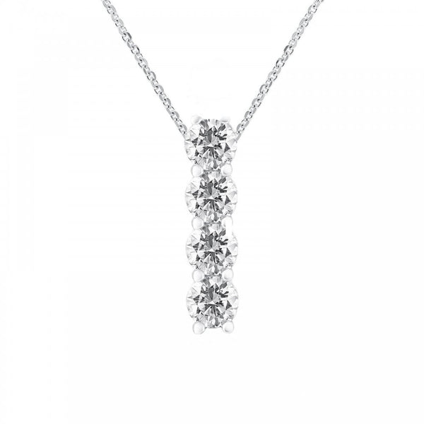 Platinum 2.02ct round brilliant cut diamond 4 stone pendant