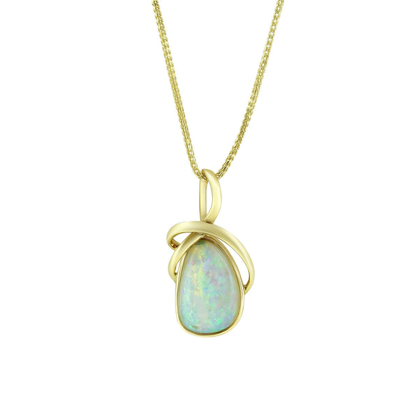 14ct yellow gold 2.77ct natural opal pendant