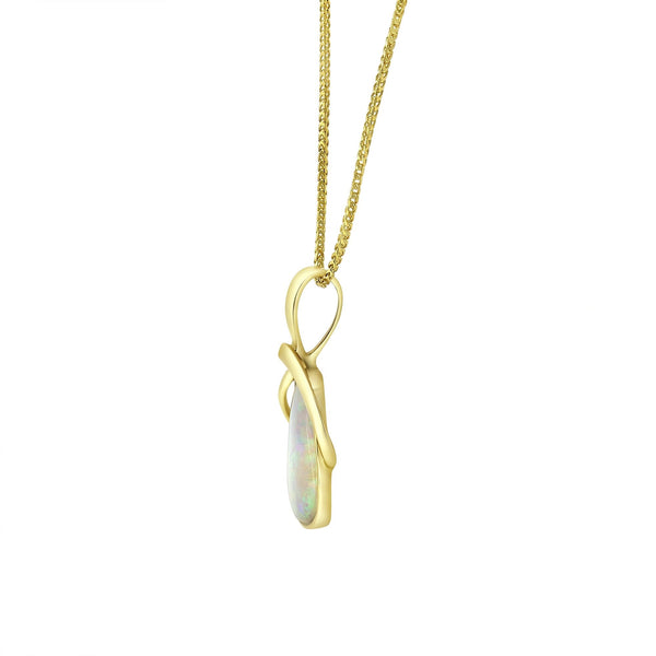 14ct yellow gold 2.77ct natural opal pendant
