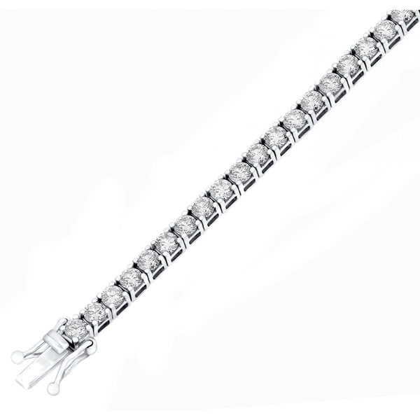 Lab grown platinum 5.00ct round diamond tennis bracelet
