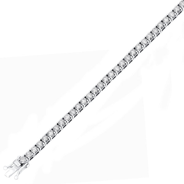 Lab grown platinum 5.00ct round diamond tennis bracelet