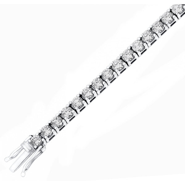 Lab grown platinum 7.00ct round diamond tennis bracelet