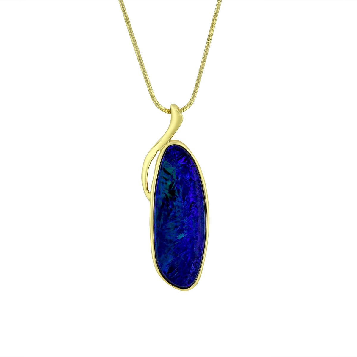 14ct yellow gold 7.80ct opal doublet pendant