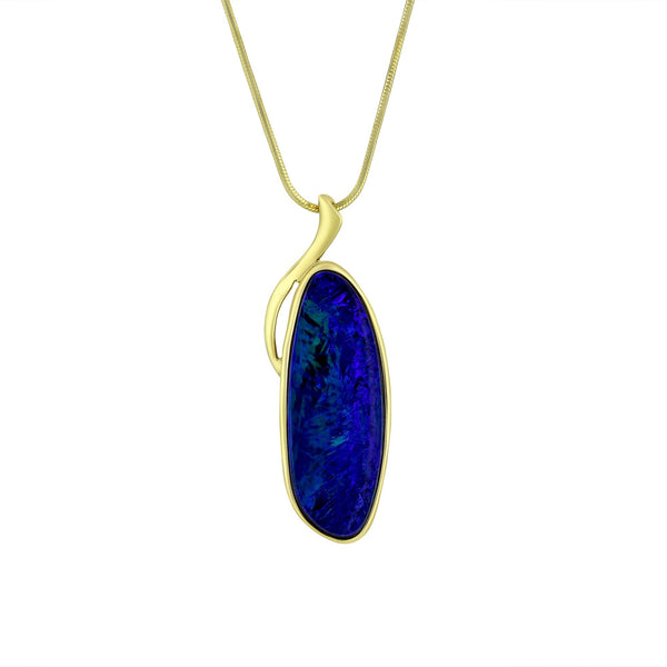 14ct yellow gold 7.80ct opal doublet pendant