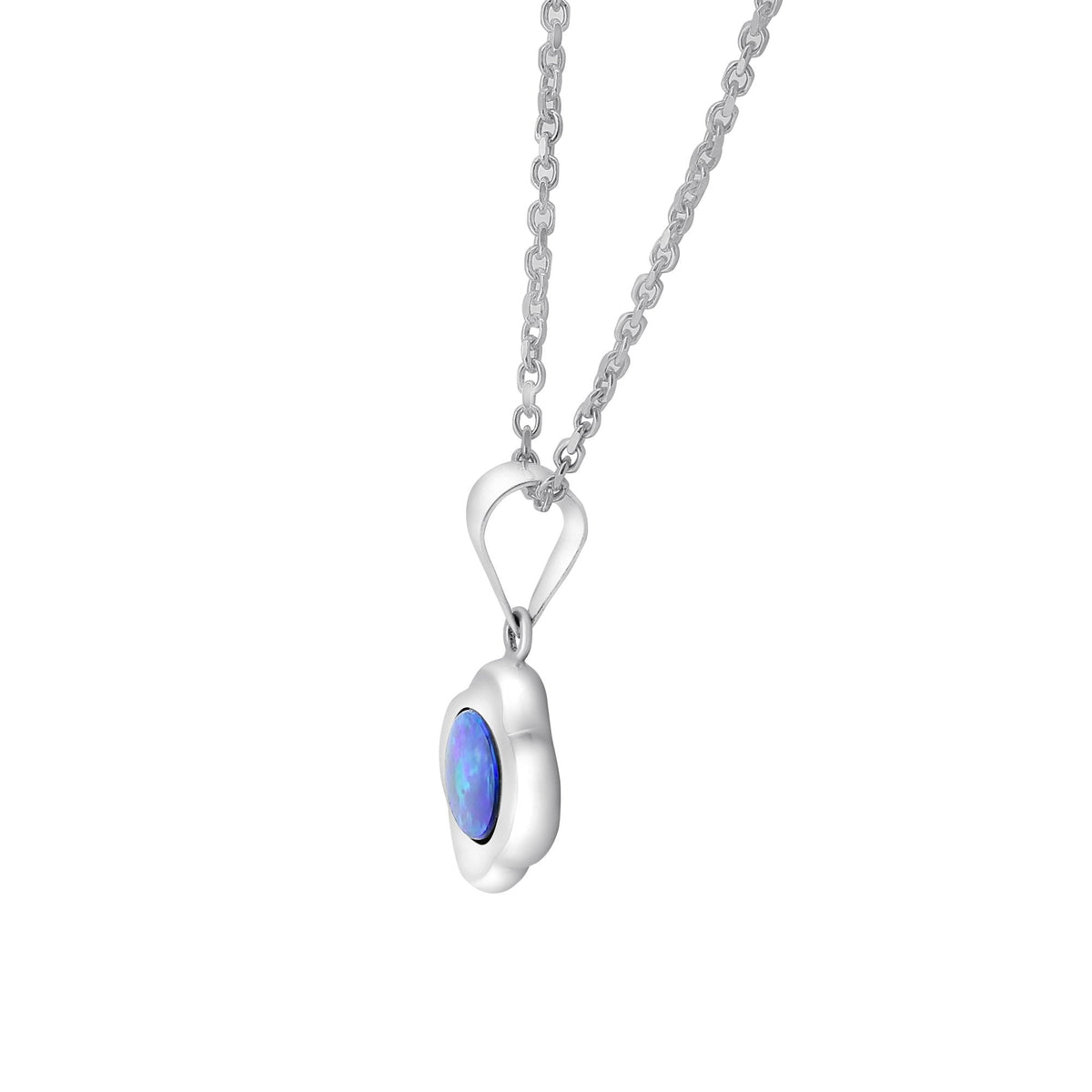 14ct white gold 0.59ct opal doublet pendant