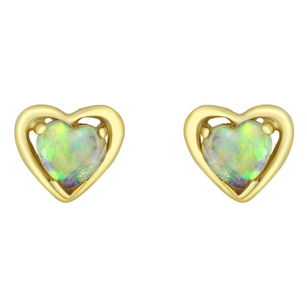 14ct yellow gold 0.49ct natural opal stud earrings