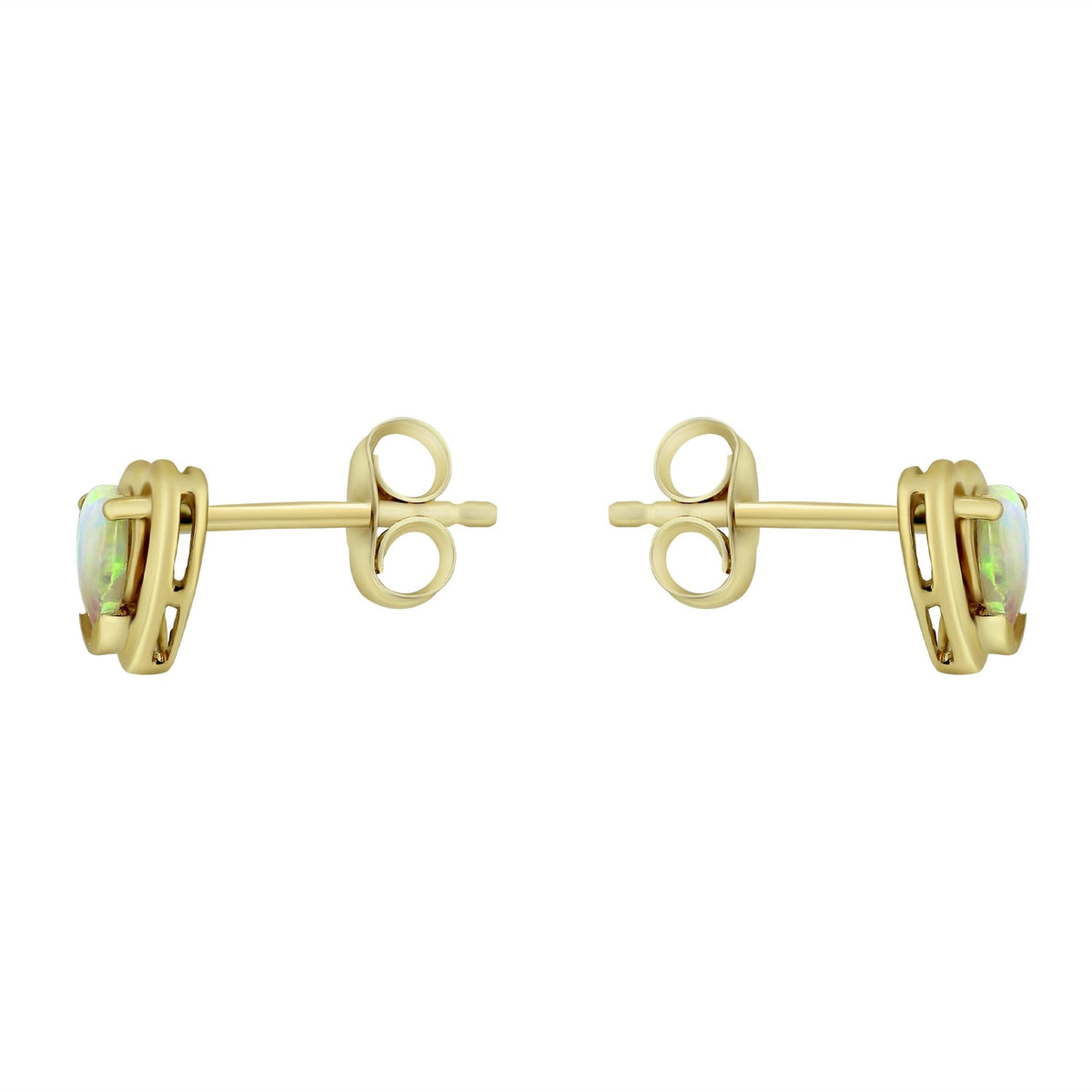 14ct yellow gold 0.49ct natural opal stud earrings