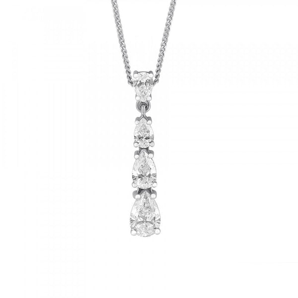 Platinum 1.60ct F VS1 GIA pear cut diamond drop pendant