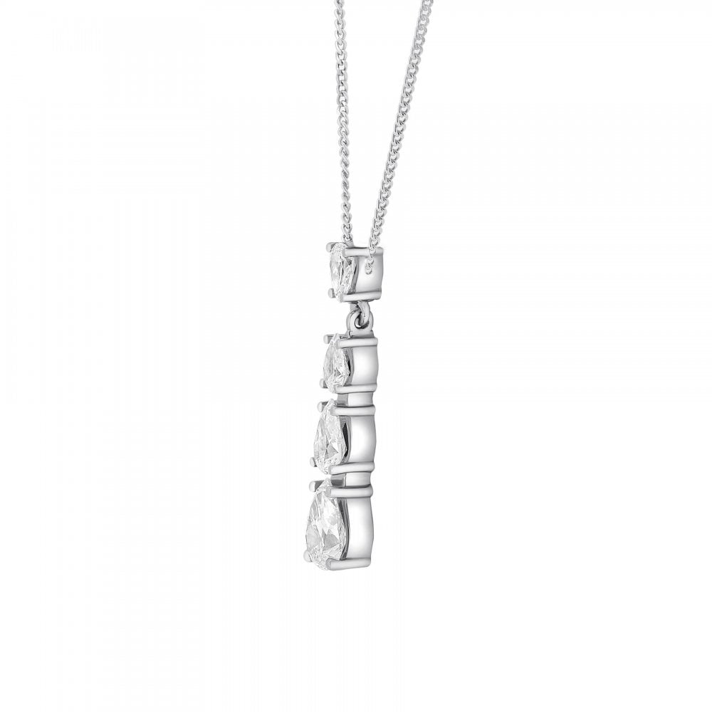 Platinum 1.60ct F VS1 GIA pear cut diamond drop pendant
