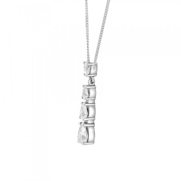 Platinum 1.60ct F VS1 GIA pear cut diamond drop pendant