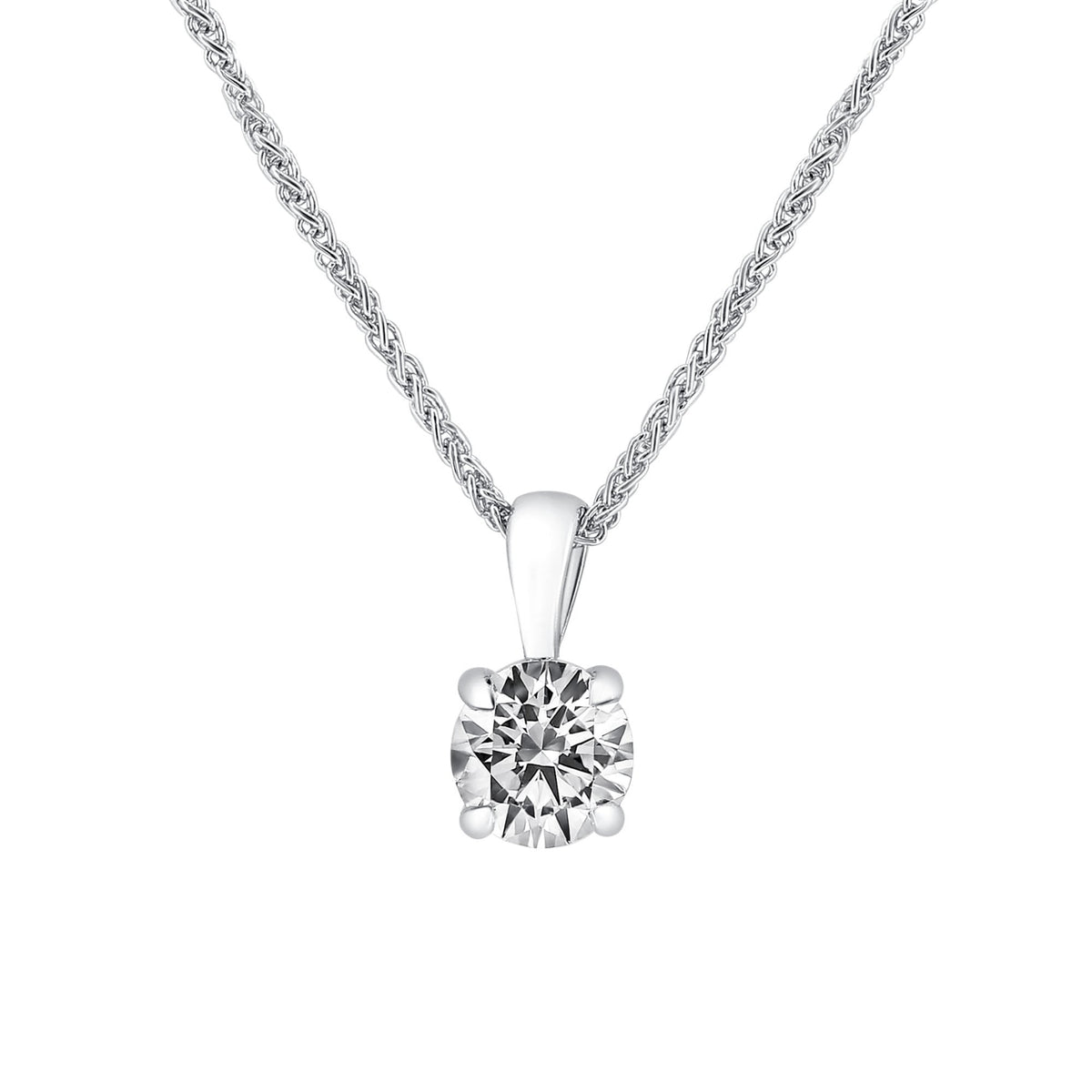 Lab grown platinum 0.60ct D VS1 IGI round diamond pendant