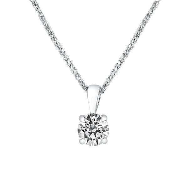 Lab grown platinum 0.60ct D VVS2 IGI round diamond pendant