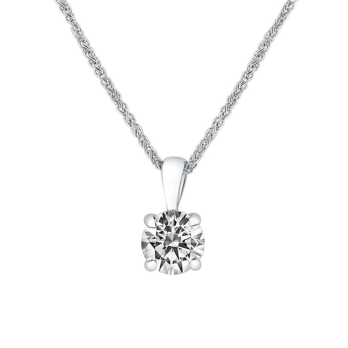 Lab grown platinum 0.80ct D VS1 IGI round diamond pendant