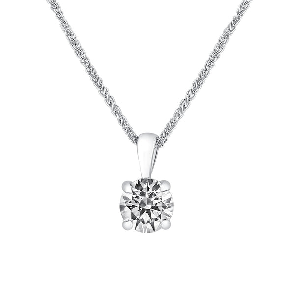 Lab grown platinum 0.81ct D VVS2 IGI round diamond pendant